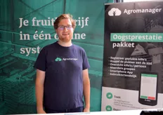 Brent de Boey van Agromanager. Zij leveren pakketten voor fruitbedrijven in één online systeem